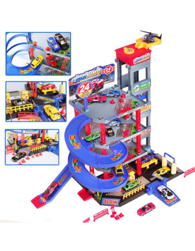 WOOPIE Wielopoziomy Parking Garaż Myjnia Auta Helikopter + Akc.