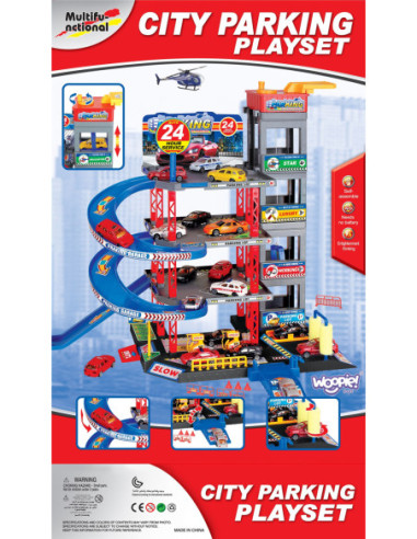 WOOPIE Wielopoziomy Parking Garaż Myjnia Auta Helikopter + Akc.