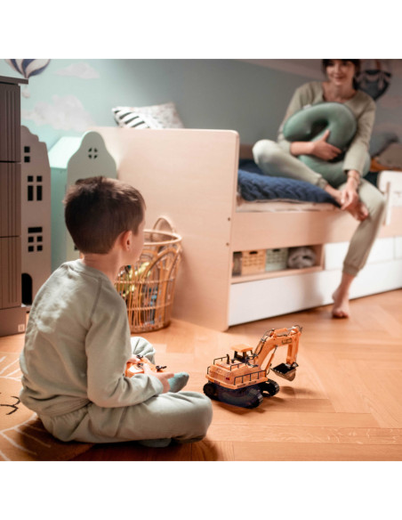 WOOPIE Duża Koparka Zdalnie Sterowana na Gąsienicach 7 Funkcji Dźwięk + Akc.