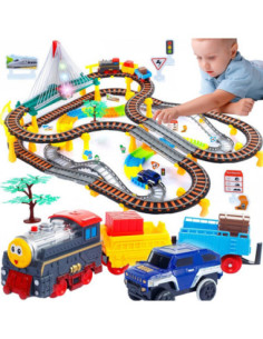 WOOPIE Electric Train 2in1 Race Track Train Viaduct Car XXL 192 pcs.