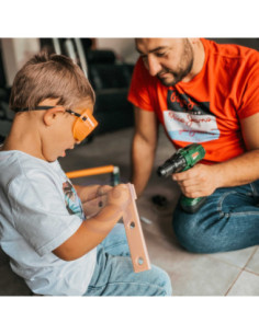 WOOPIE Duża Skrzynka z Narzędziami dla Dzieci Zestaw Majsterkowicza Wkrętarka 2