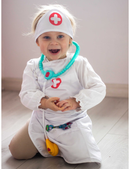WOOPIE Strój Pielęgniarki Kitel Fartuszek z Czepkiem Pielęgniarki