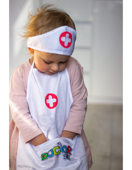 WOOPIE Strój Pielęgniarki Kitel Fartuszek z Czepkiem Pielęgniarki