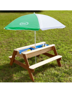 AXI Stół Piknikowy Nick z Ławką i Parasolem oraz Pojemnikami na Wodę/Piasek 2