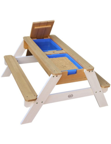 AXI Stół Piknikowy Nick z Ławką i Parasolem oraz Pojemnikami na Wodę/Piasek