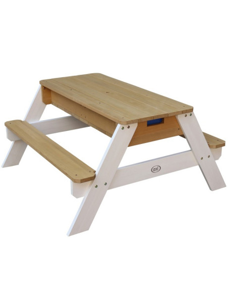 AXI Stół Piknikowy Nick z Ławką i Parasolem oraz Pojemnikami na Wodę/Piasek