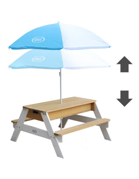AXI Stół Piknikowy Nick z Ławką i Parasolem oraz Pojemnikami na Wodę/Piasek