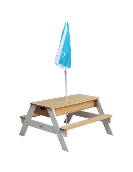 AXI Stół Piknikowy Nick z Ławką i Parasolem oraz Pojemnikami na Wodę/Piasek