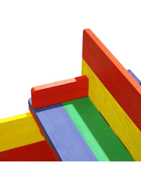 AXI Drewniana Piaskownica Tęczowa Zakrywana z Ławeczkami