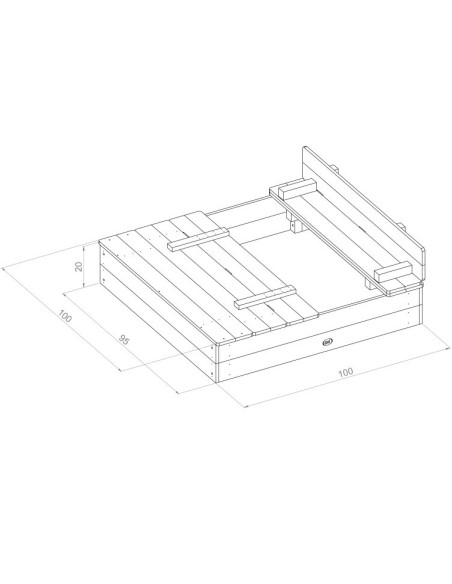 AXI Drewniana Piaskownica Tęczowa Zakrywana z Ławeczkami