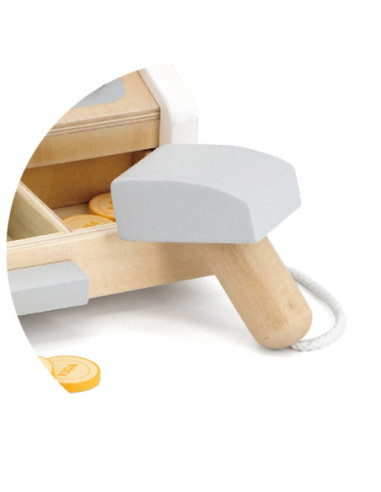 VIGA Drewniana Kasa sklepowa szaro biała