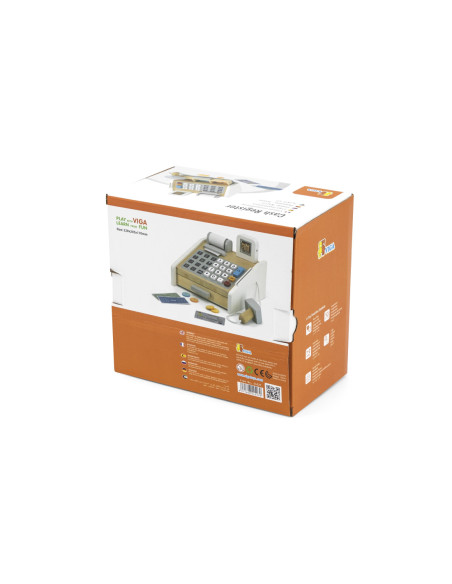 VIGA Drewniana Kasa sklepowa szaro biała