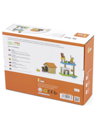 VIGA Zwierzęta Domowe Drewniany Plac Zabaw Zestaw