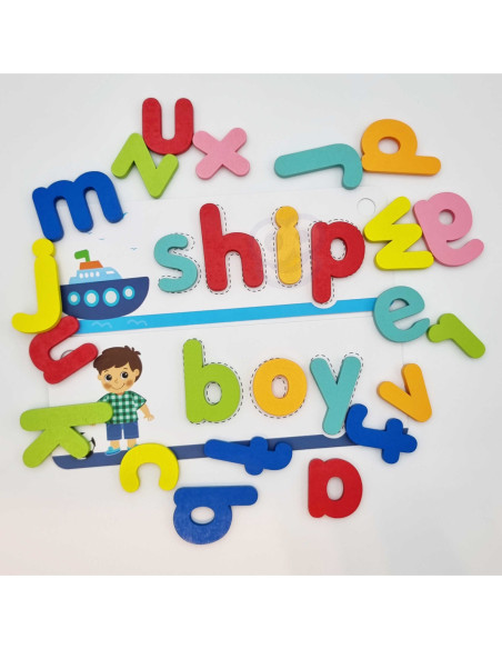 TOOKY TOY Puzzle Alfabet Nauka Literek Słów Zwierzątka 57 el.