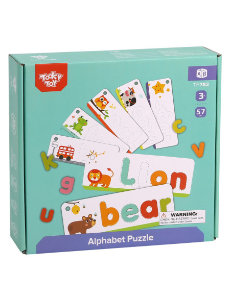 TOOKY TOY Puzzle Alfabet Nauka Literek Słów Zwierzątka 57 el.