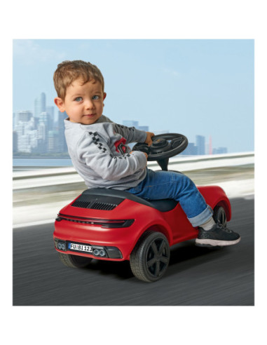 BIG Czerwony Jeździk Porsche 911 Klakson Ciche Koła