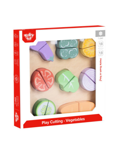 TOOKY TOY Drewniane Warzywa Deska Do Krojenia 20 el.