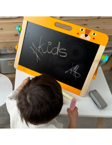 TOOKY TOY Tablica Edukacyjna 2w1 Magnetyczna Kredowa dla Dzieci Magnesy Gąbka 6 el.