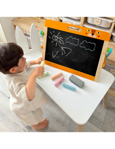 TOOKY TOY Tablica Edukacyjna 2w1 Magnetyczna Kredowa dla Dzieci Magnesy Gąbka 6 el.