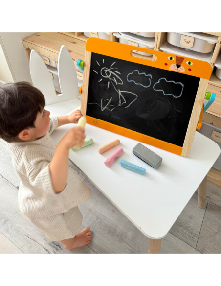 TOOKY TOY Tablica Edukacyjna 2w1 Magnetyczna Kredowa dla Dzieci Magnesy Gąbka 6 el.