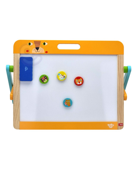 TOOKY TOY Tablica Edukacyjna 2w1 Magnetyczna Kredowa dla Dzieci Magnesy Gąbka 6 el.