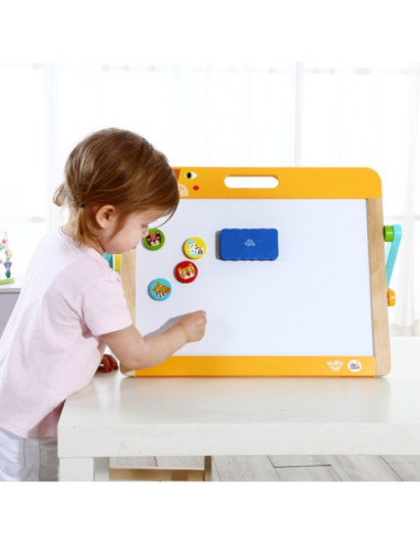 TOOKY TOY Tablica Edukacyjna 2w1 Magnetyczna Kredowa dla Dzieci Magnesy Gąbka 6 el.