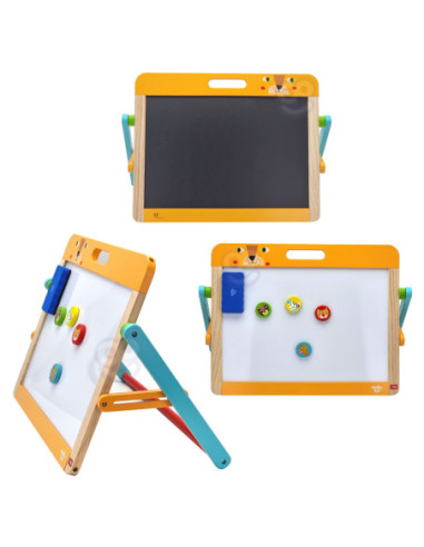 TOOKY TOY Tablica Edukacyjna 2w1 Magnetyczna Kredowa dla Dzieci Magnesy Gąbka 6 el.