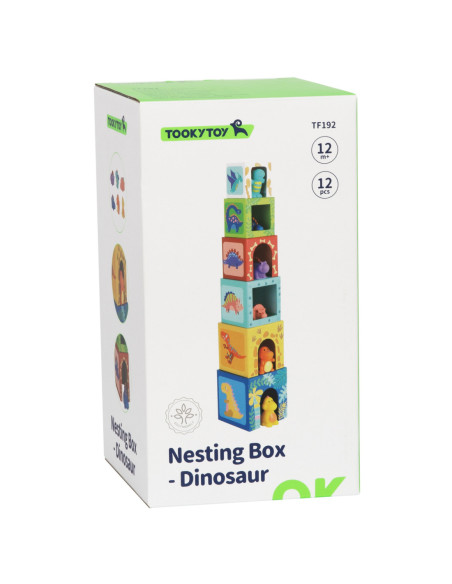 TOOKY TOY Drewniane Klocki Układanka Edukacyjna + 6 Figurek do zabawy 12 el.