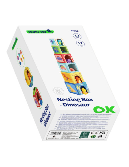 TOOKY TOY Drewniane Klocki Układanka Edukacyjna + 6 Figurek do zabawy 12 el.