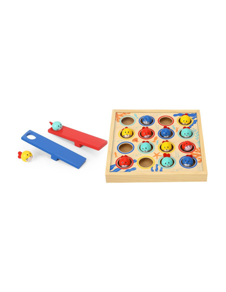 Tooky Toy Gra dla Dzieci Drewniany Stół Latające Rybki 19 el.