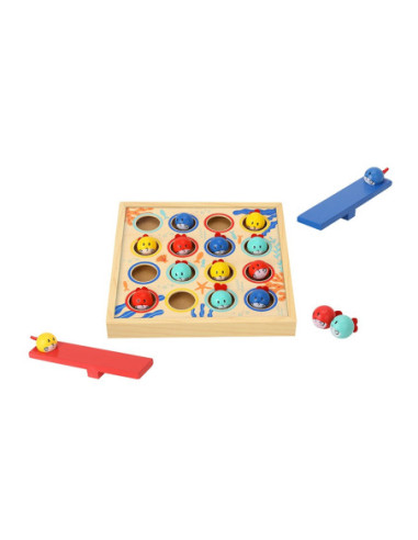 Tooky Toy Gra dla Dzieci Drewniany Stół Latające Rybki 19 el.