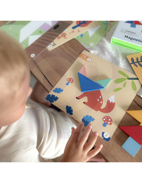 TOOKY TOY Puzzle Tangram Układanka dla Dzieci Nauka Kształtów Figury Kształty 18el.