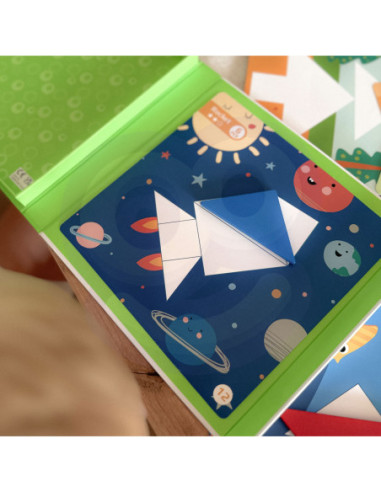 TOOKY TOY Puzzle Tangram Układanka dla Dzieci Nauka Kształtów Figury Kształty 18el.