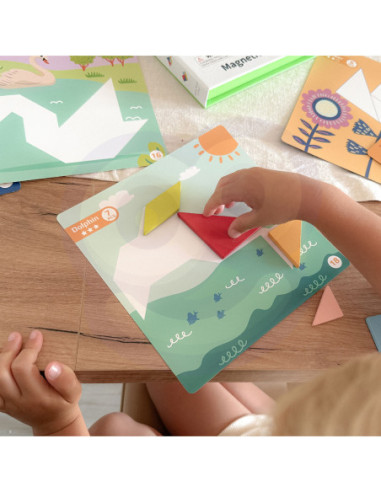 TOOKY TOY Puzzle Tangram Układanka dla Dzieci Nauka Kształtów Figury Kształty 18el.