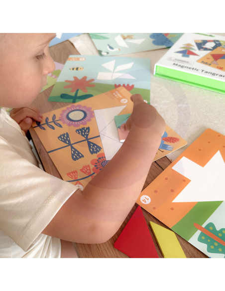 TOOKY TOY Puzzle Tangram Układanka dla Dzieci Nauka Kształtów Figury Kształty 18el.