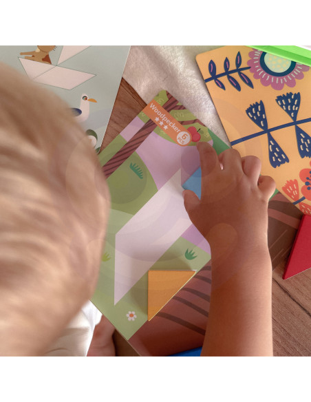 TOOKY TOY Puzzle Tangram Układanka dla Dzieci Nauka Kształtów Figury Kształty 18el.