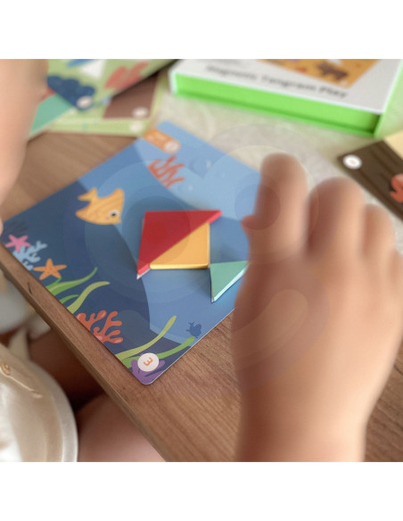 TOOKY TOY Puzzle Tangram Układanka dla Dzieci Nauka Kształtów Figury Kształty 18el.
