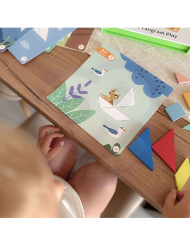 TOOKY TOY Puzzle Tangram Układanka dla Dzieci Nauka Kształtów Figury Kształty 18el.