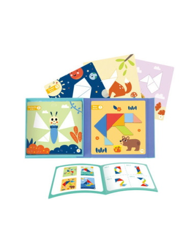 TOOKY TOY Puzzle Tangram Układanka dla Dzieci Nauka Kształtów Figury Kształty 18el.