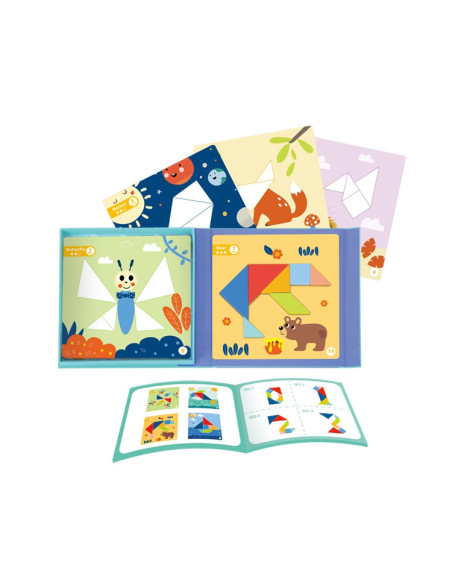 TOOKY TOY Puzzle Tangram Układanka dla Dzieci Nauka Kształtów Figury Kształty 18el.