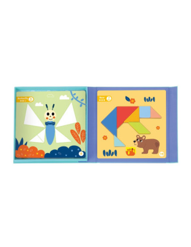 TOOKY TOY Puzzle Tangram Układanka dla Dzieci Nauka Kształtów Figury Kształty 18el.