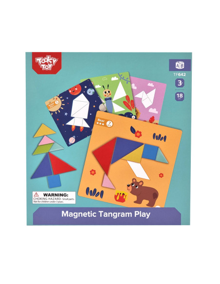 TOOKY TOY Puzzle Tangram Układanka dla Dzieci Nauka Kształtów Figury Kształty 18el.