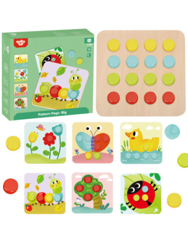 TOOKY TOY Układanka Klocki dla Dzieci Zwierzęta Dopasuj Nauka Kształtów Kolorów + Plansze