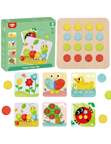 TOOKY TOY Układanka Klocki dla Dzieci Zwierzęta Dopasuj Nauka Kształtów Kolorów + Plansze