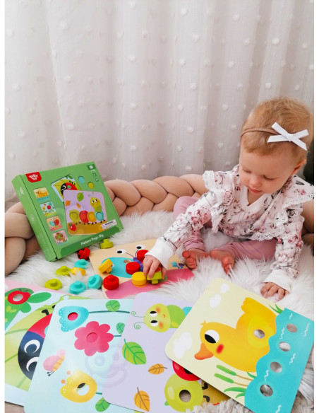 TOOKY TOY Układanka Klocki dla Dzieci Zwierzęta Dopasuj Nauka Kształtów Kolorów + Plansze