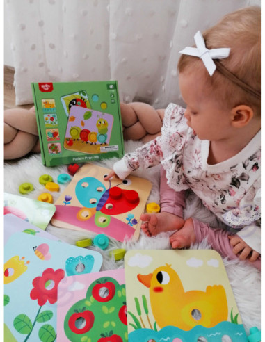 TOOKY TOY Układanka Klocki dla Dzieci Zwierzęta Dopasuj Nauka Kształtów Kolorów + Plansze