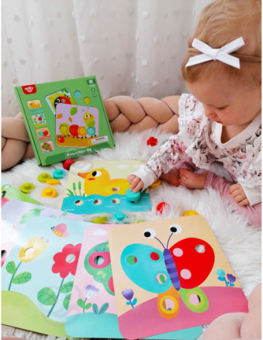 TOOKY TOY Układanka Klocki dla Dzieci Zwierzęta Dopasuj Nauka Kształtów Kolorów + Plansze