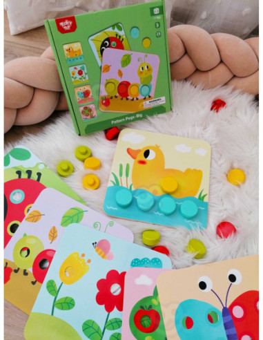 TOOKY TOY Układanka Klocki dla Dzieci Zwierzęta Dopasuj Nauka Kształtów Kolorów + Plansze