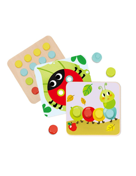 TOOKY TOY Układanka Klocki dla Dzieci Zwierzęta Dopasuj Nauka Kształtów Kolorów + Plansze