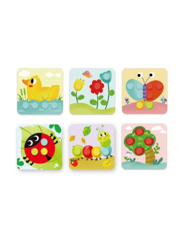 TOOKY TOY Układanka Klocki dla Dzieci Zwierzęta Dopasuj Nauka Kształtów Kolorów + Plansze